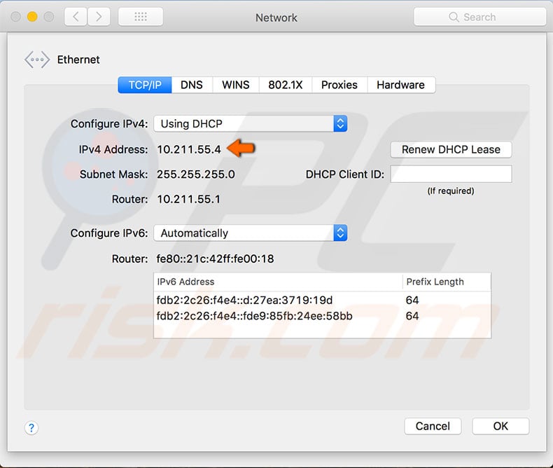 my ip address mac terminal