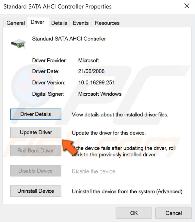 update data achi controller driver step 3