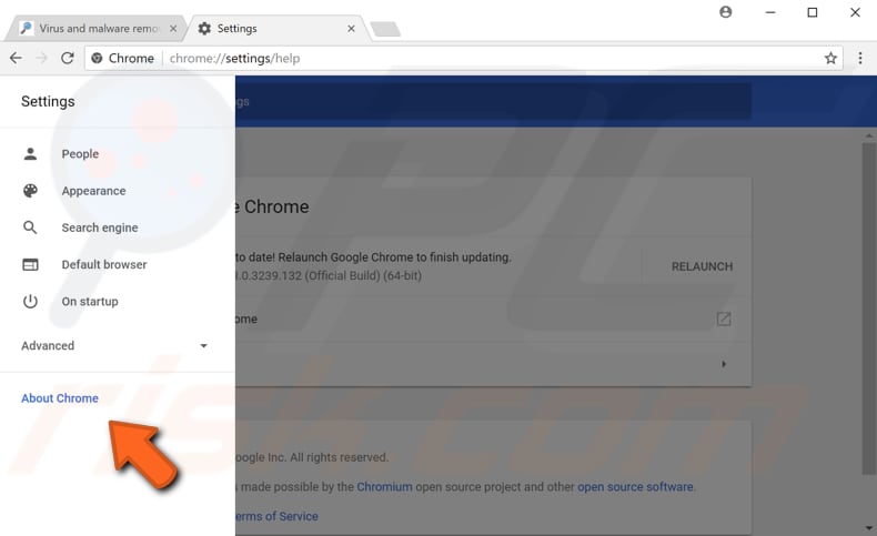 update google chrome step 2