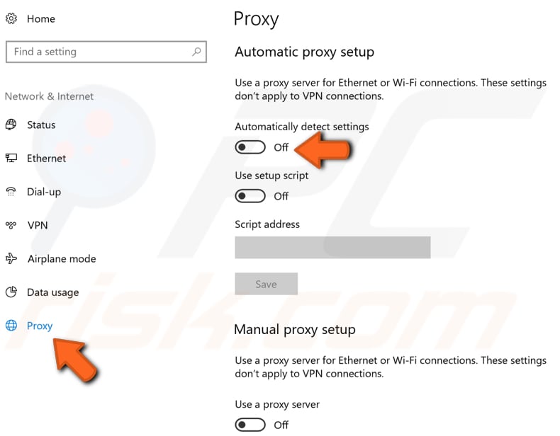 change proxy settings step 2
