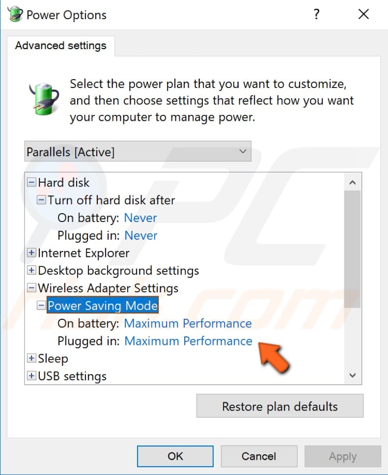 adjust power options step 3