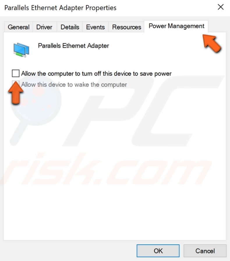 change power management settings for your network adapter step 2