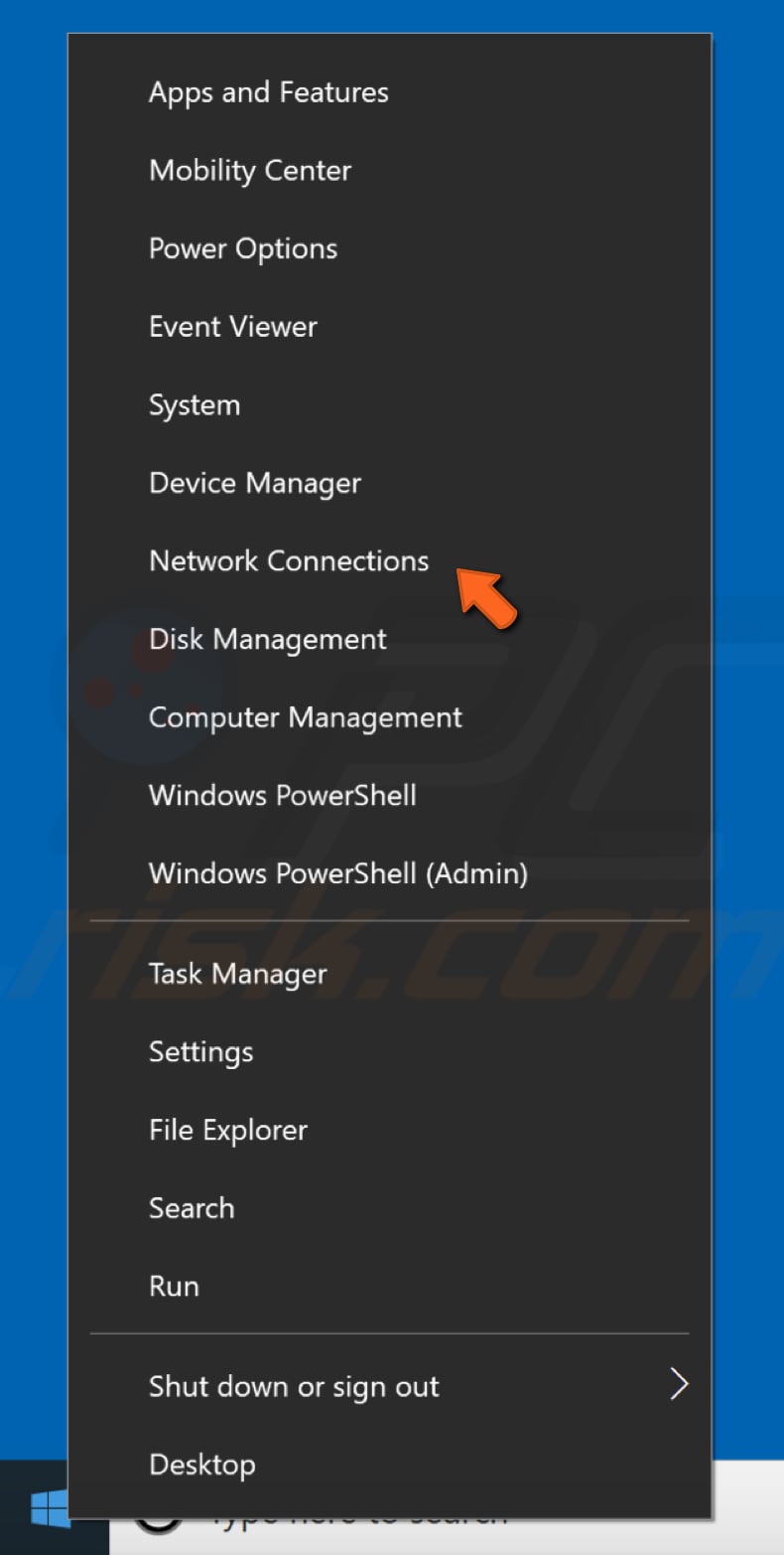 change dns to google dns step 1