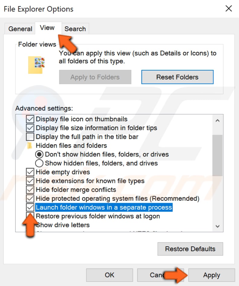 launch folder windows in a separate process step 1