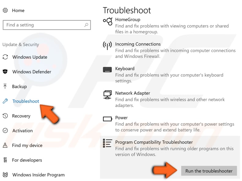 run windows troubleshooter step 2