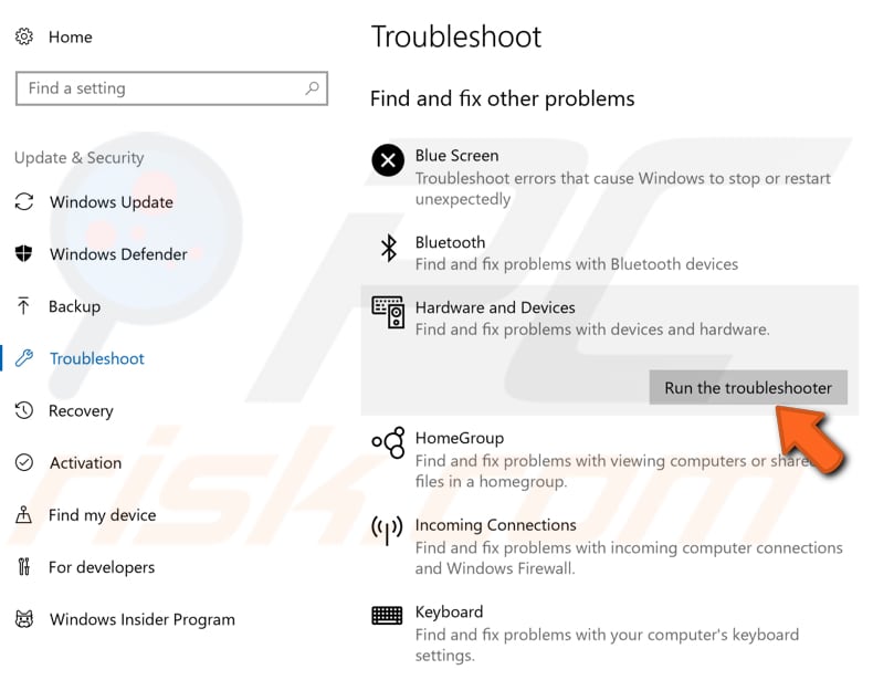 run windows troubleshooter step 2