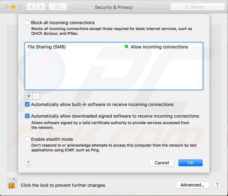 firewall-home-sharing