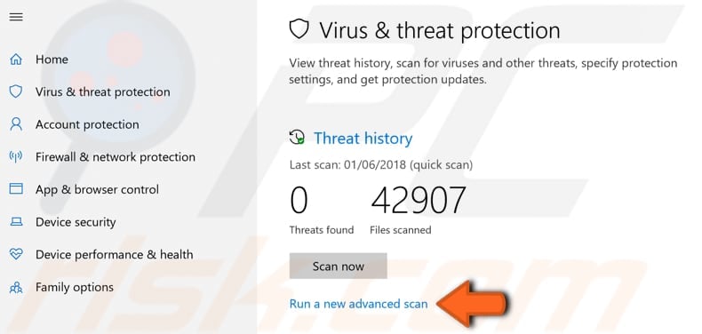 scan your system for malware step 2