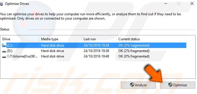defragment your hard drive step 2
