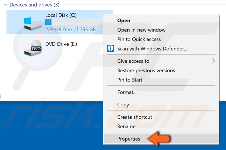 fix memory management check disk for errors step 3