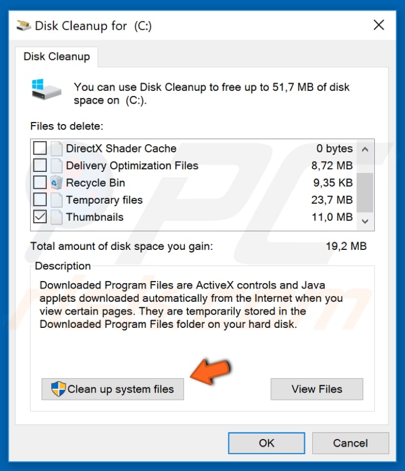 fix memory management clean up your disk step 2