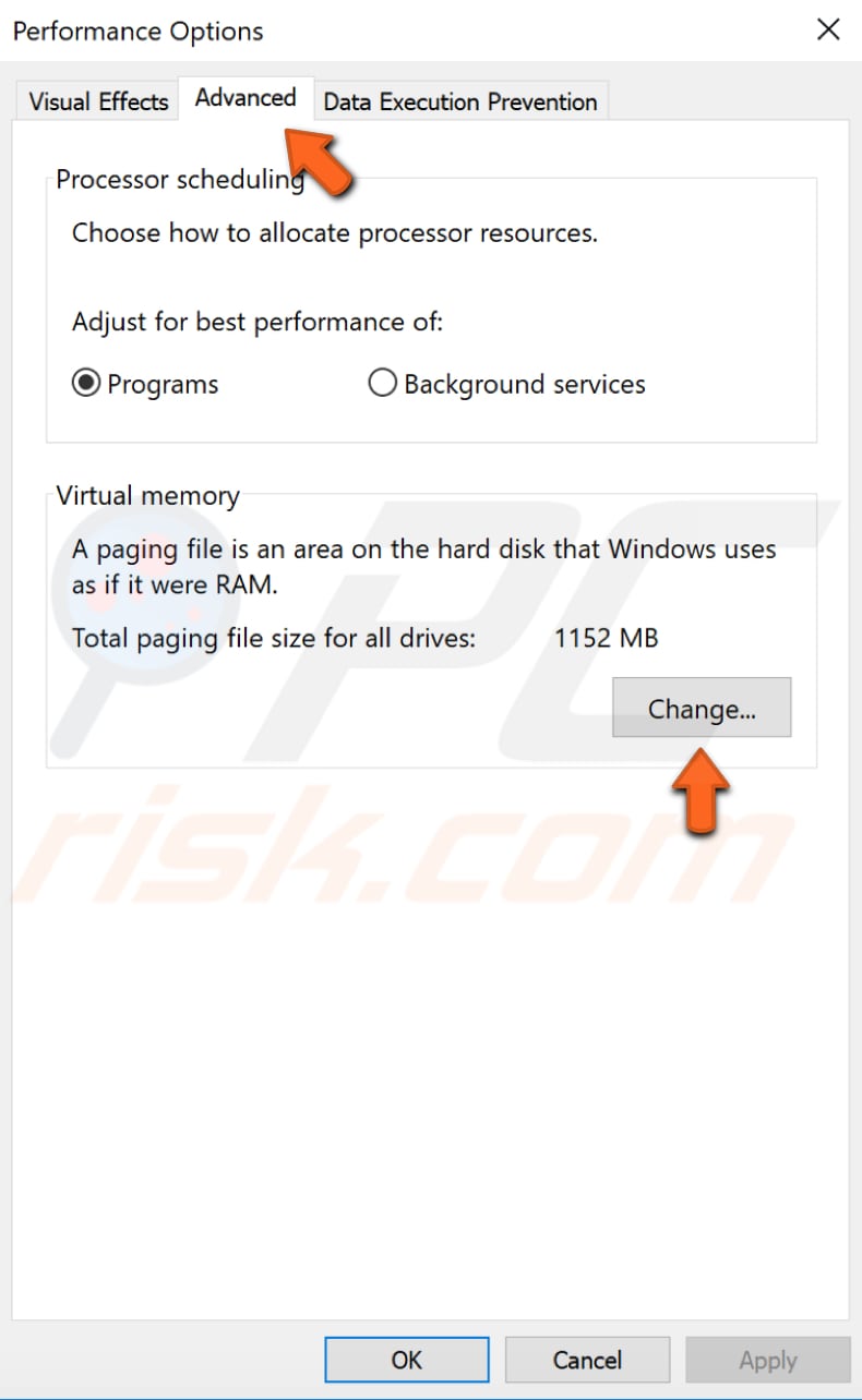 fix memory management increase your virtual memory step 3