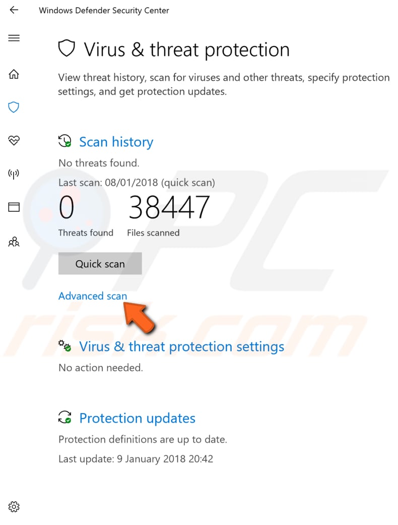 fix memory management error full system scan step 3