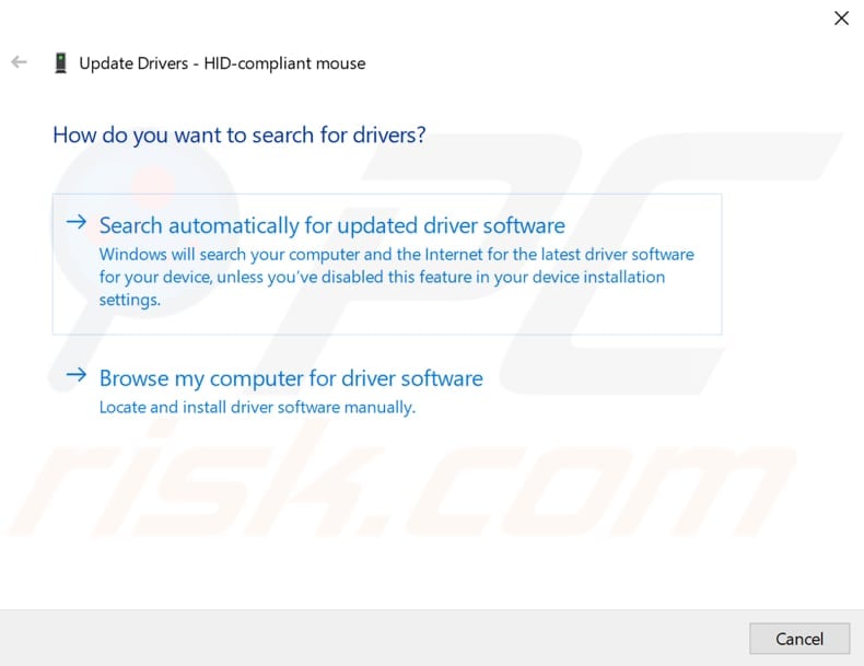 reinstall/update your mouse driver step 3