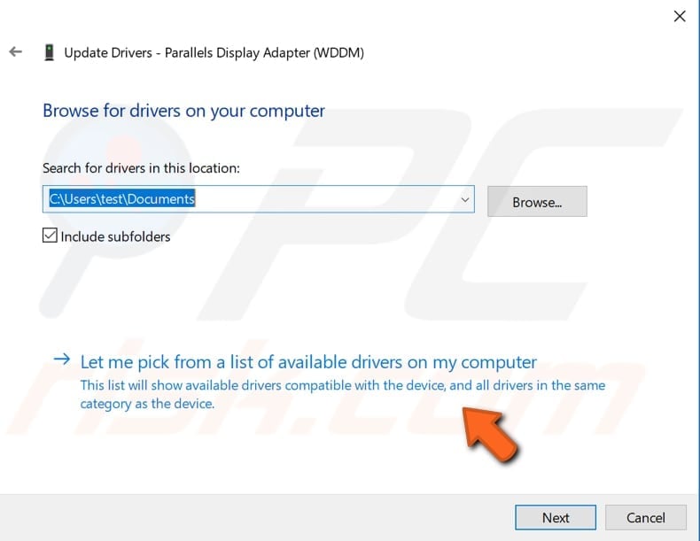 use microsoft basic display adapter step 3