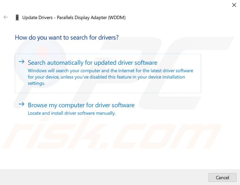 update your display adapter driver step 3