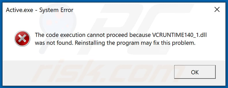 VCRUNTIME140_1.dll error message