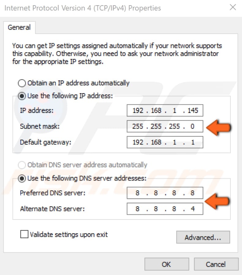 invalid ip configuration