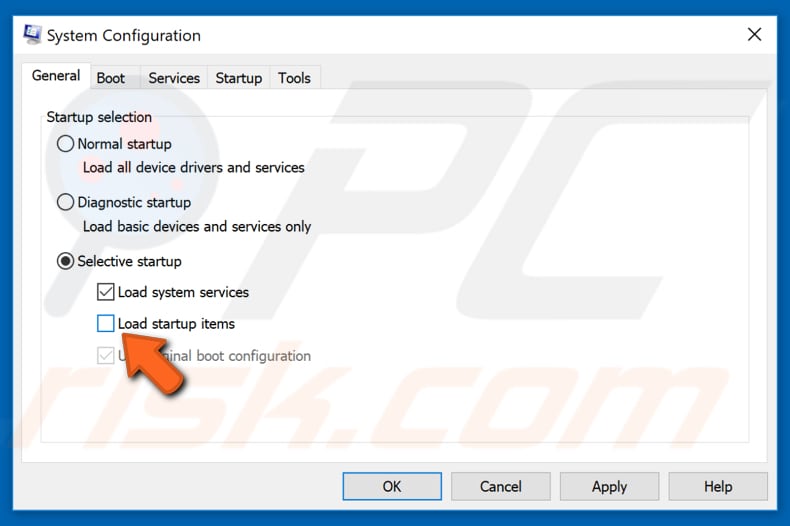 perform clean boot step 2