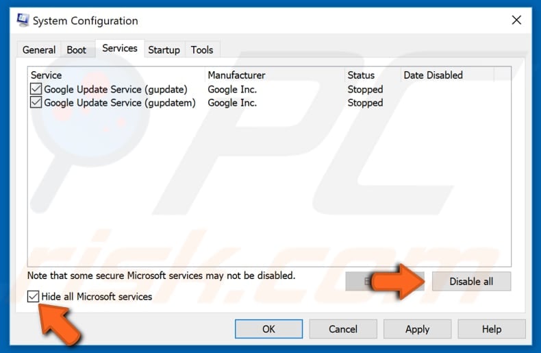 perform clean boot step 3