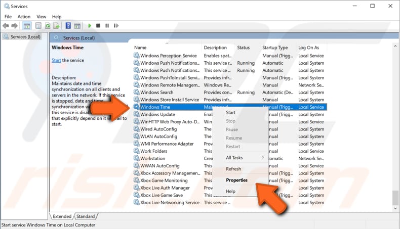 re-register windows time service step 6