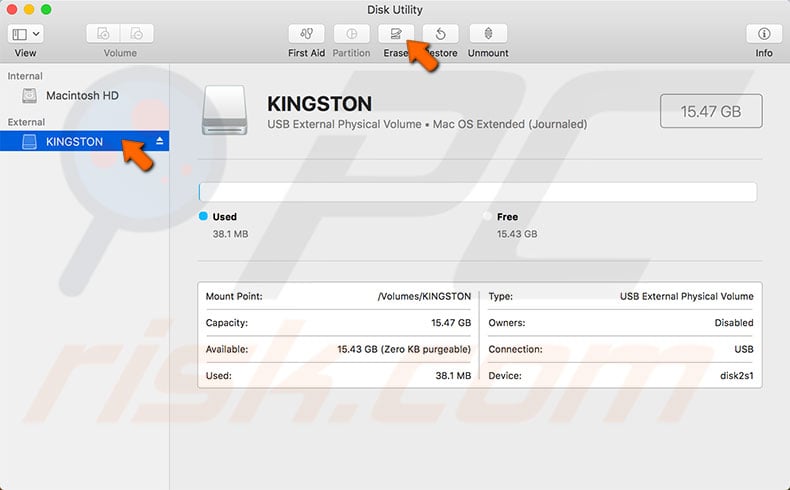 disk utility format disk to use mac and windows