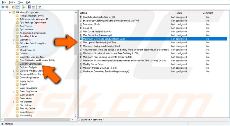 how to limit windows update bandwidth using local group policy editor