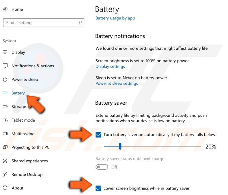 use windows battery saver step 2