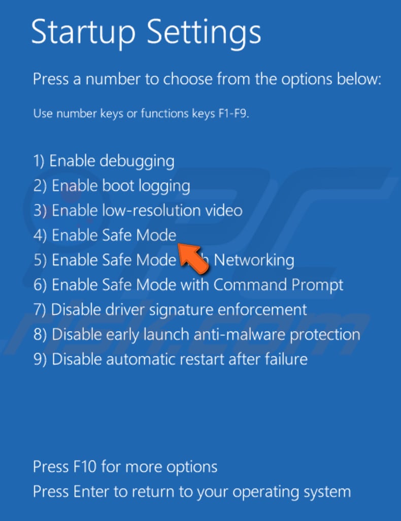remove files using safe mode step 7