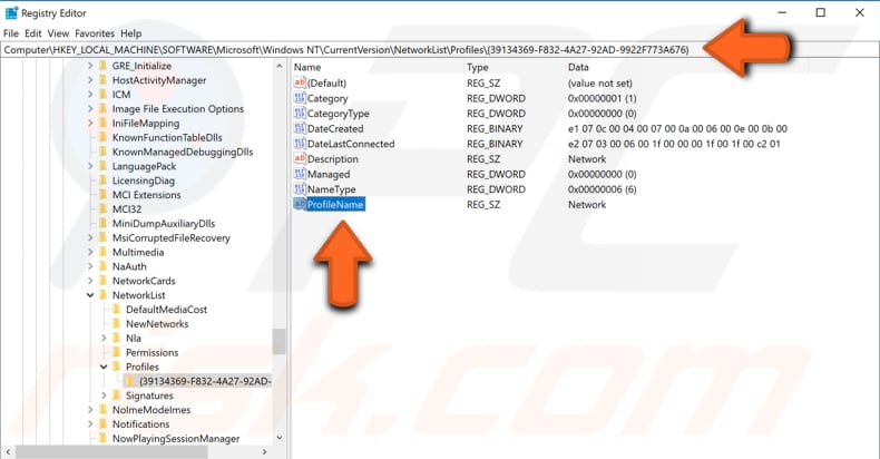 how to rename your network connection using registry editor step 3