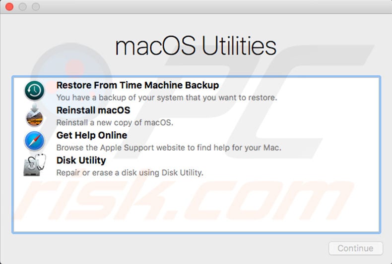 restore default settings mac mini