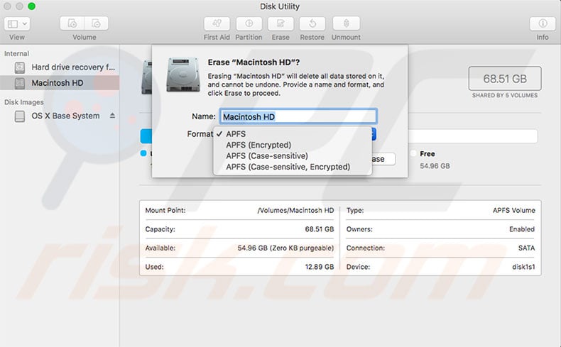 how to erase hard drive on macbook air