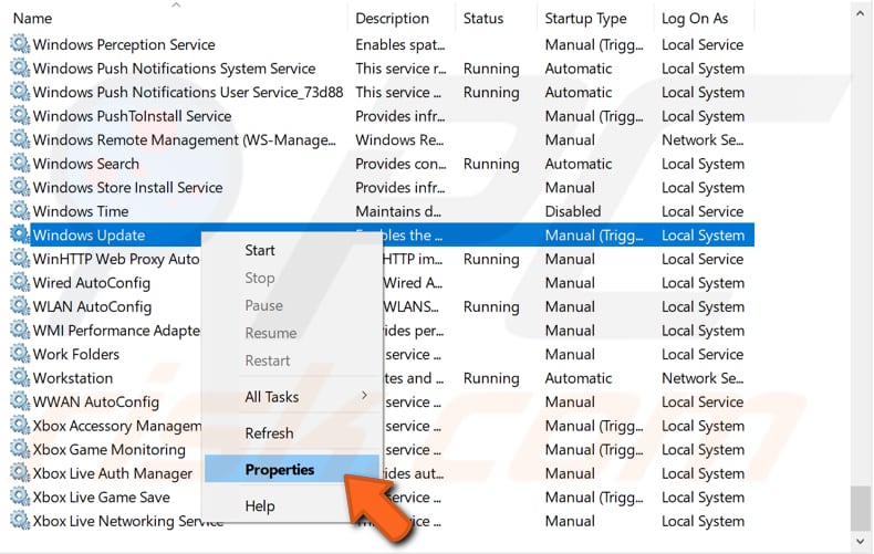 disable windows update service step 2