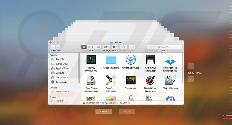 mac os x restore from time machine backup