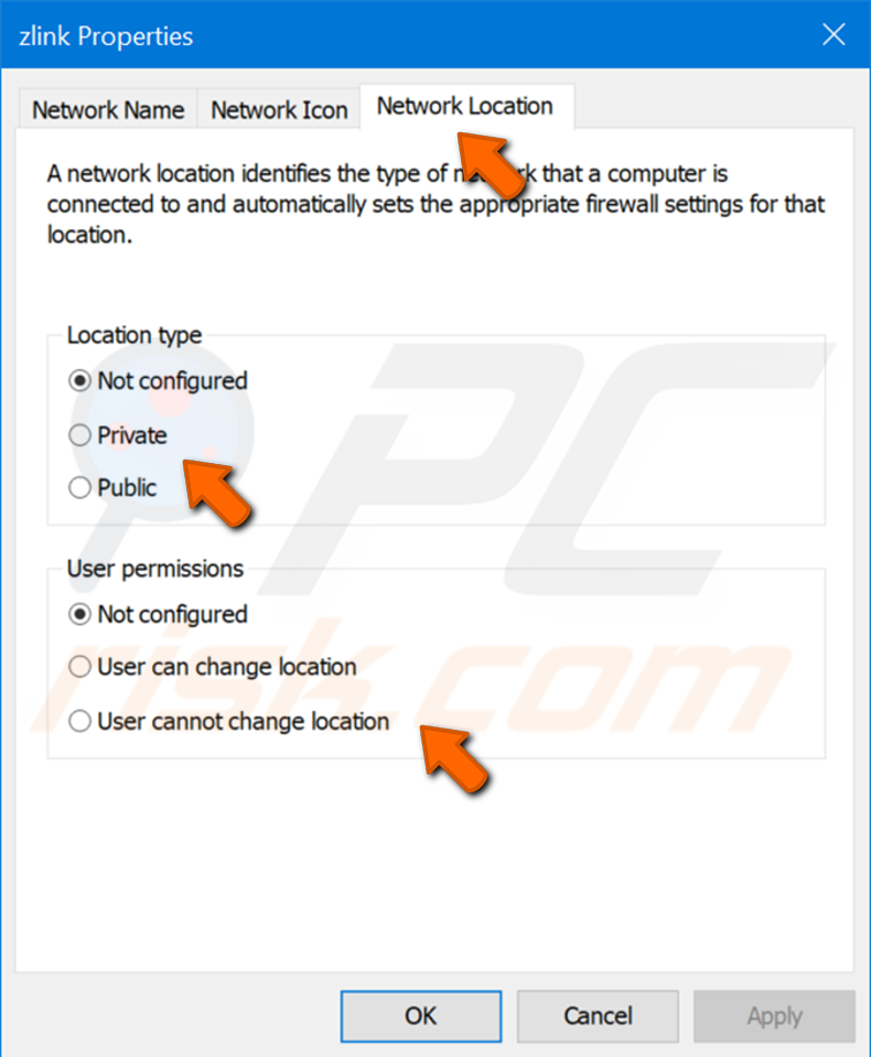 Change a Network Location in Local Security Policy Application step 2