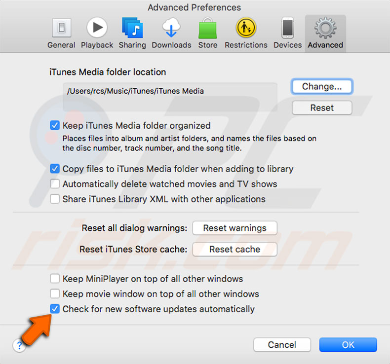 itunes 12.5.1 how to check for software update