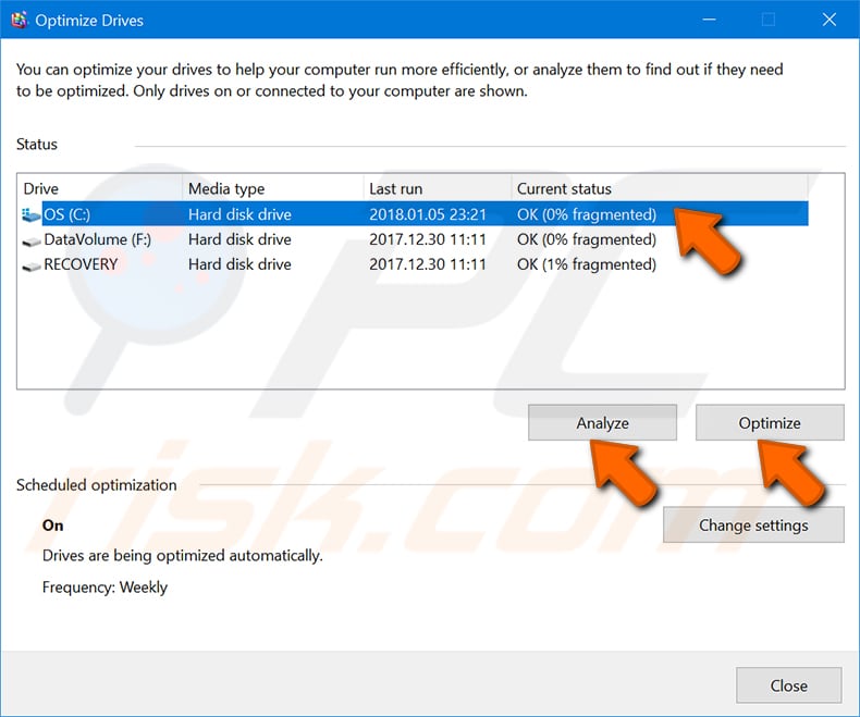 defragment your hard disk