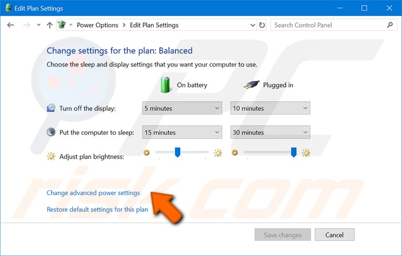 select a proper power plan step 3