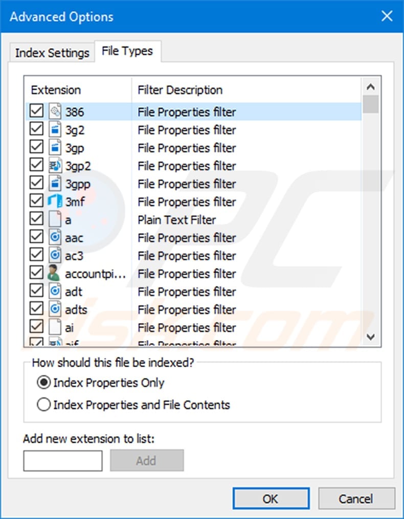 disable or tune search indexing step 5