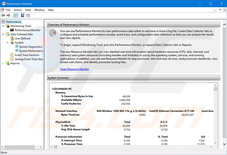 performance monitor for experienced users step 1