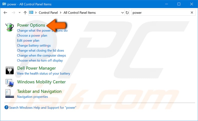 select a proper power plan step 1