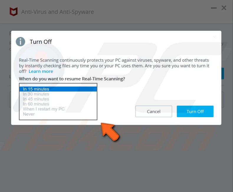 how to temporarily disable mcafee antivirus