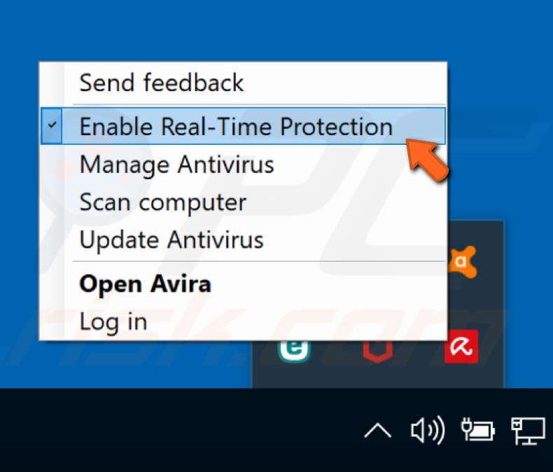 disable Avira antivirus 