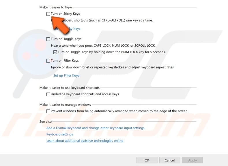 check windows settings step 6