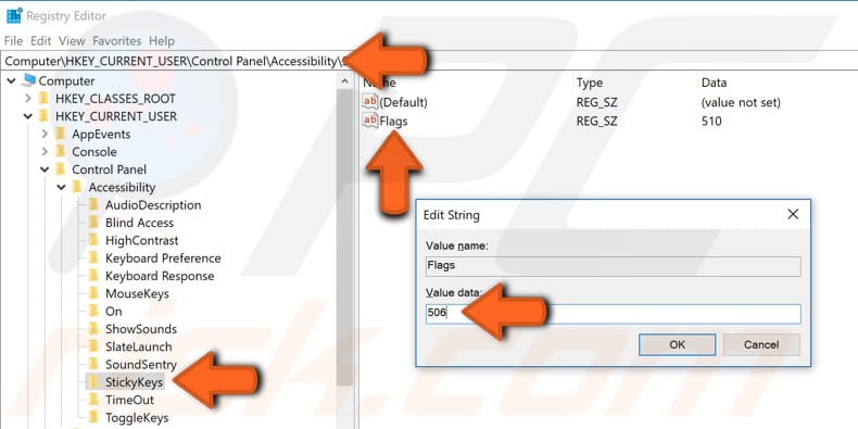 edit windows registry step 2