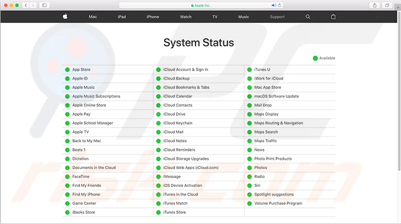 apple-system-status-page
