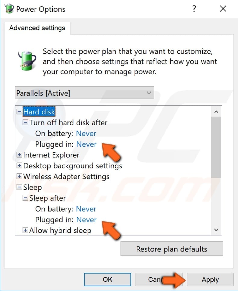 customize power settings step 5