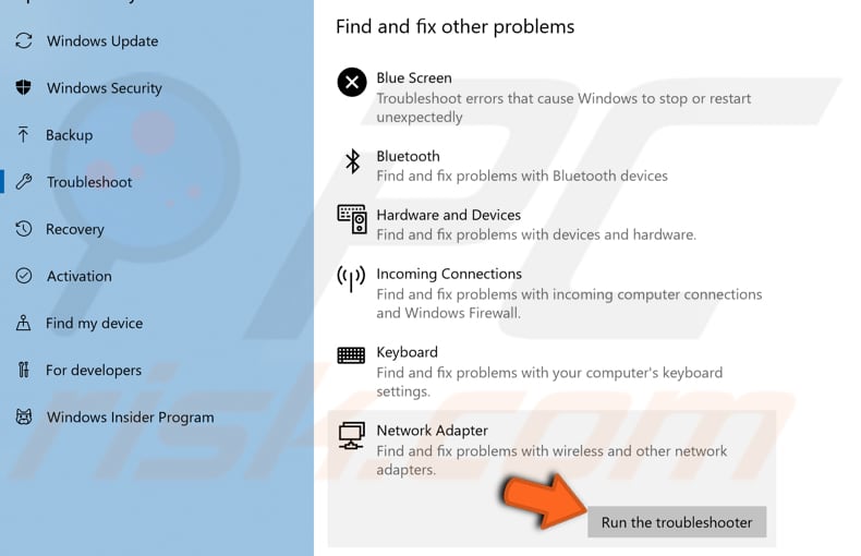 run windows troubleshooter step 2