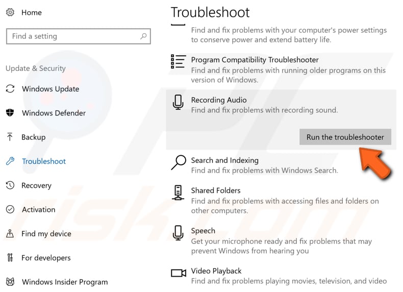 run windows troubleshooter step 2