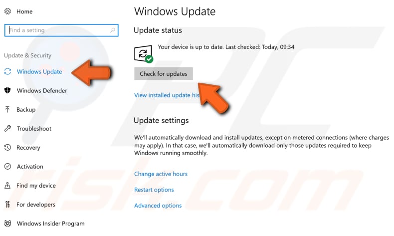 update your windows operating system step 2